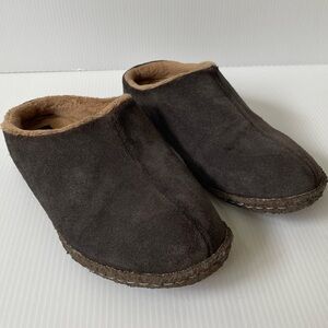 Sorel Kids Lanner 40135 Gray Brown Faux Fur Round Toe Slip On Slippers Size US 1